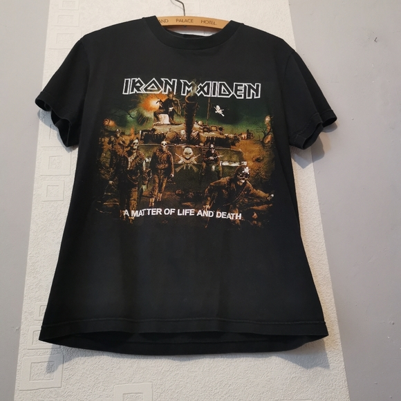 Iron Maiden Double Print T-shirt Solid Rock USA Label A Matter of Life and Death - Picture 5 of 8
